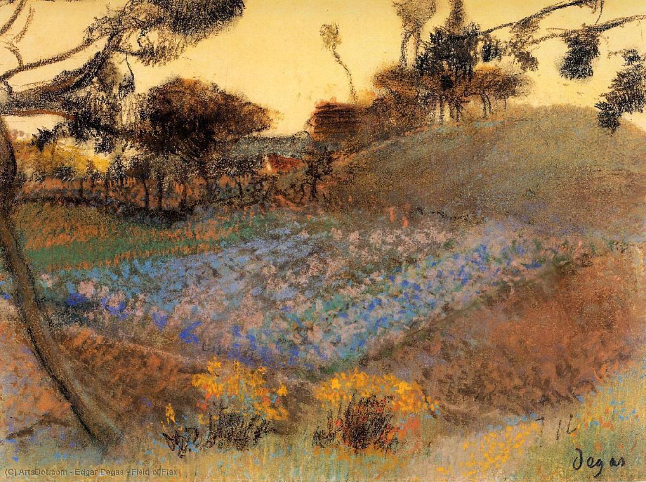 Wikioo.org - The Encyclopedia of Fine Arts - Painting, Artwork by Edgar Degas - Field of Flax
