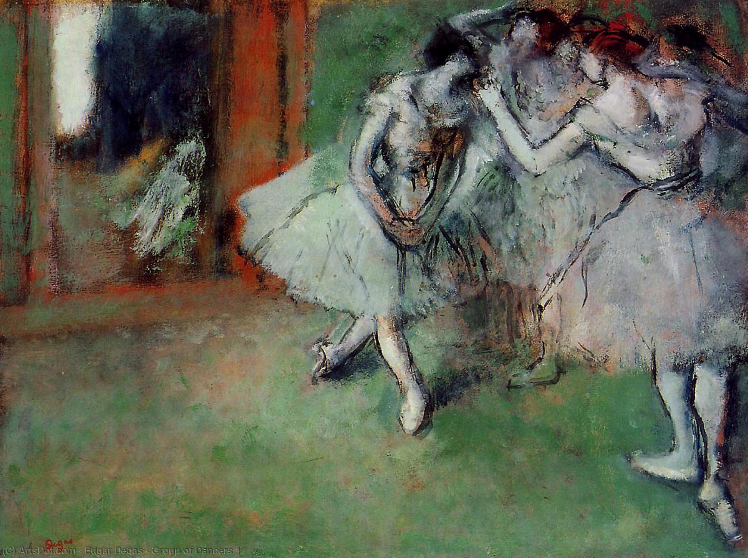 WikiOO.org - Encyclopedia of Fine Arts - Festés, Grafika Edgar Degas - Group of Dancers 1