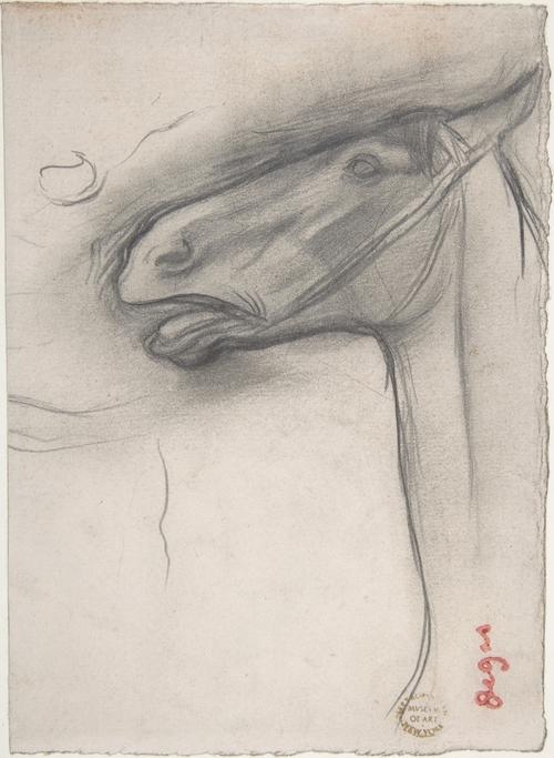 WikiOO.org – 美術百科全書 - 繪畫，作品 Edgar Degas - 头  一 马