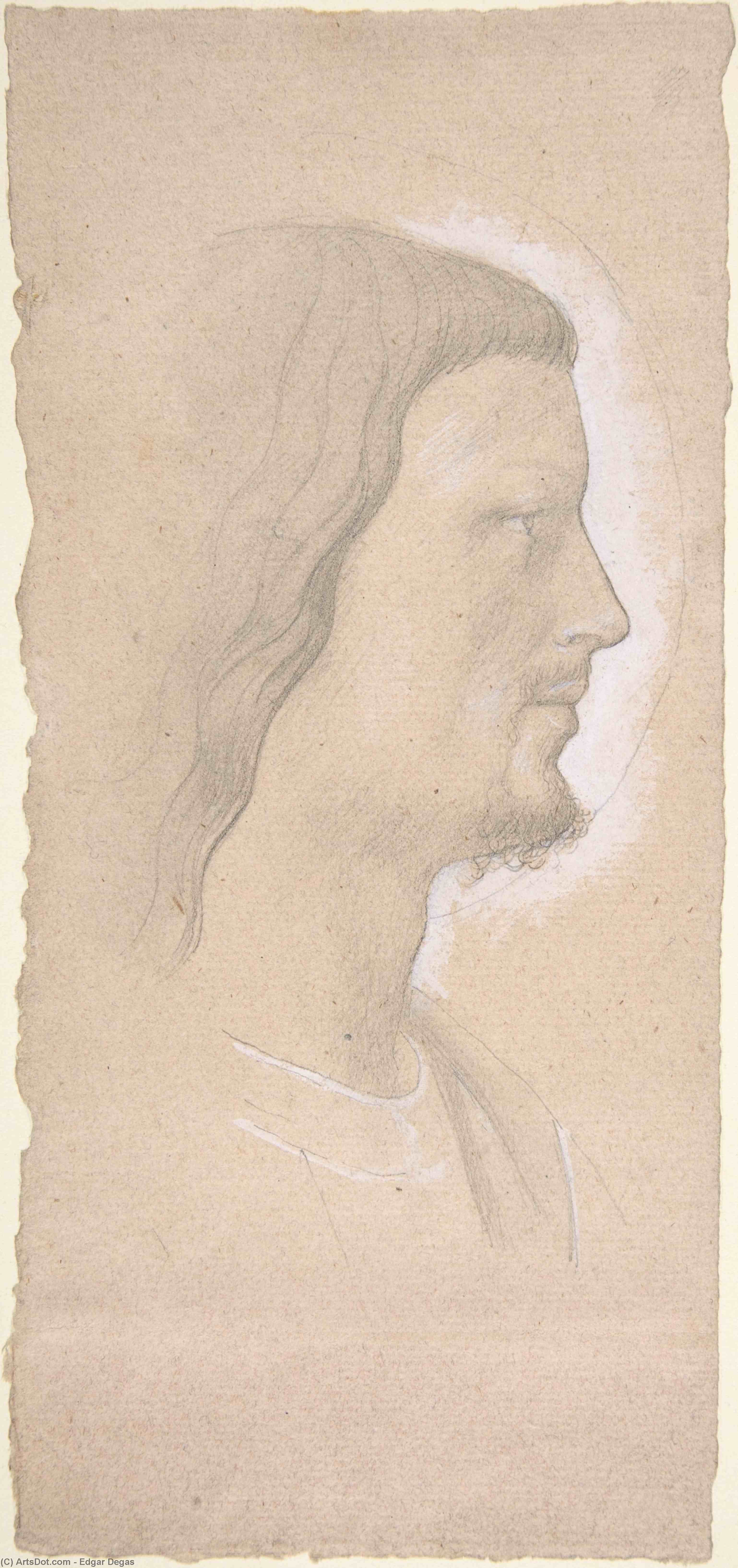 WikiOO.org - Encyclopedia of Fine Arts - Maalaus, taideteos Edgar Degas - Head of a Saint