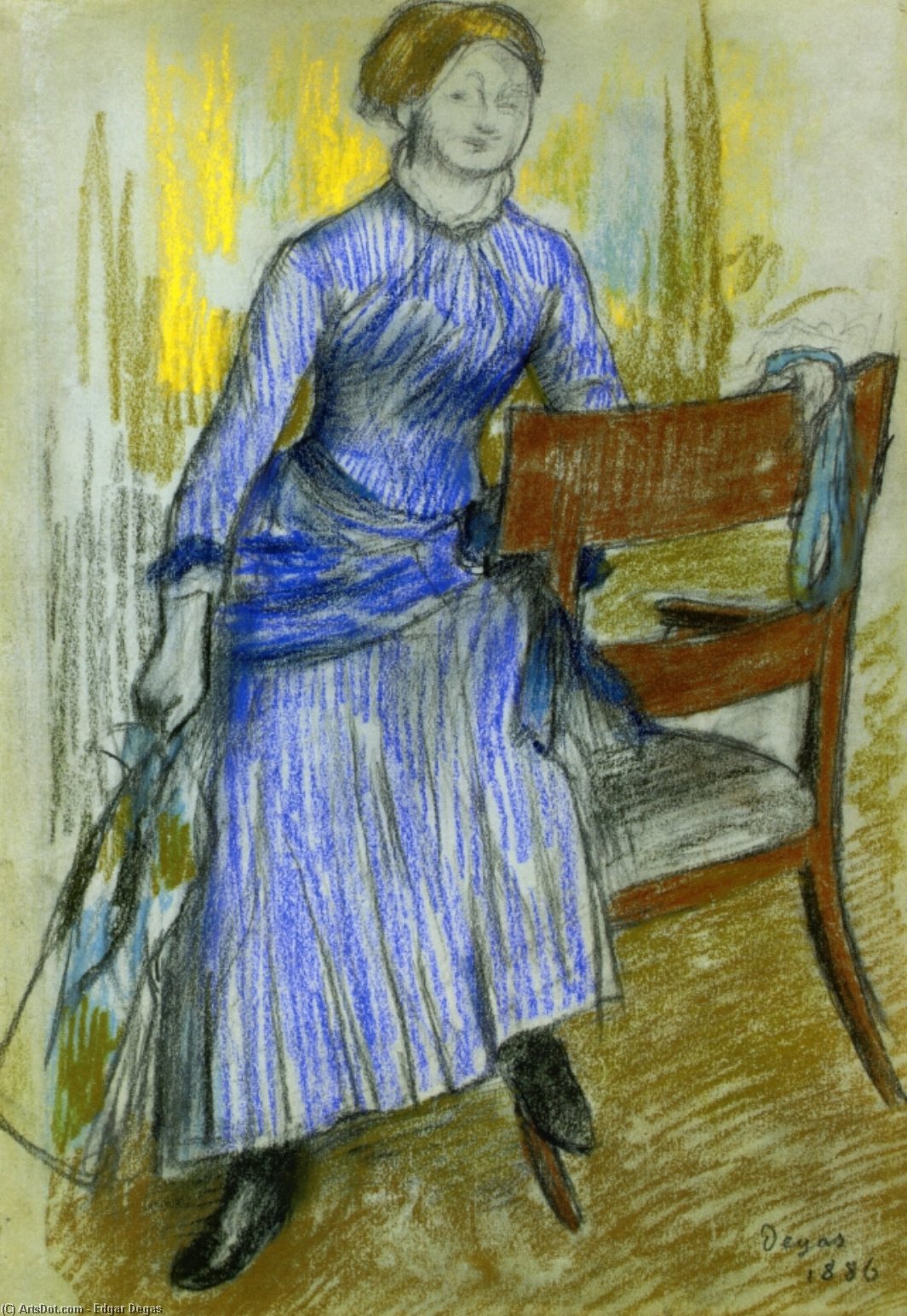 Wikioo.org – La Enciclopedia de las Bellas Artes - Pintura, Obras de arte de Edgar Degas - helene rouart ( Mme . Marin )