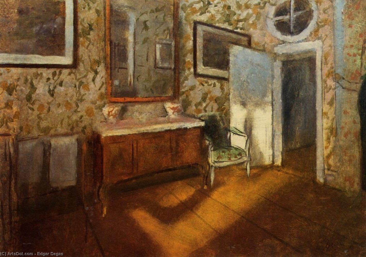 WikiOO.org - Encyclopedia of Fine Arts - Maalaus, taideteos Edgar Degas - Interior at Menil-Hubert