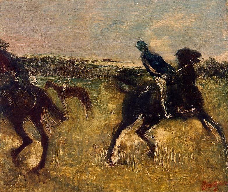 Wikioo.org – L'Enciclopedia delle Belle Arti - Pittura, Opere di Edgar Degas - Jockeys 1