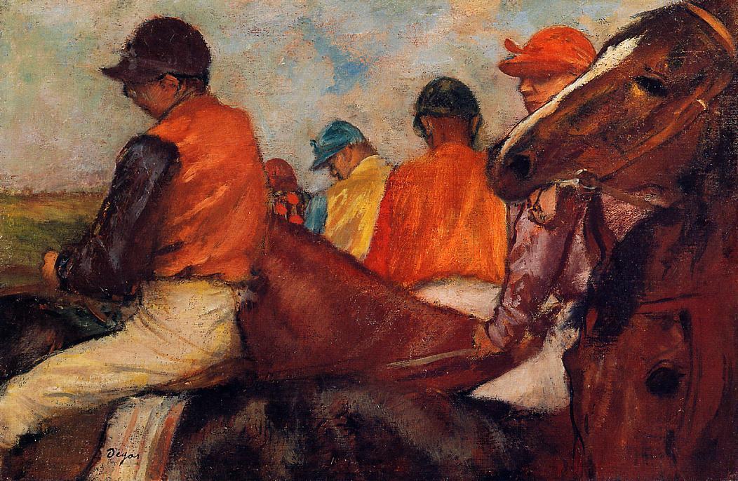 Wikioo.org - สารานุกรมวิจิตรศิลป์ - จิตรกรรม Edgar Degas - Jockeys 2