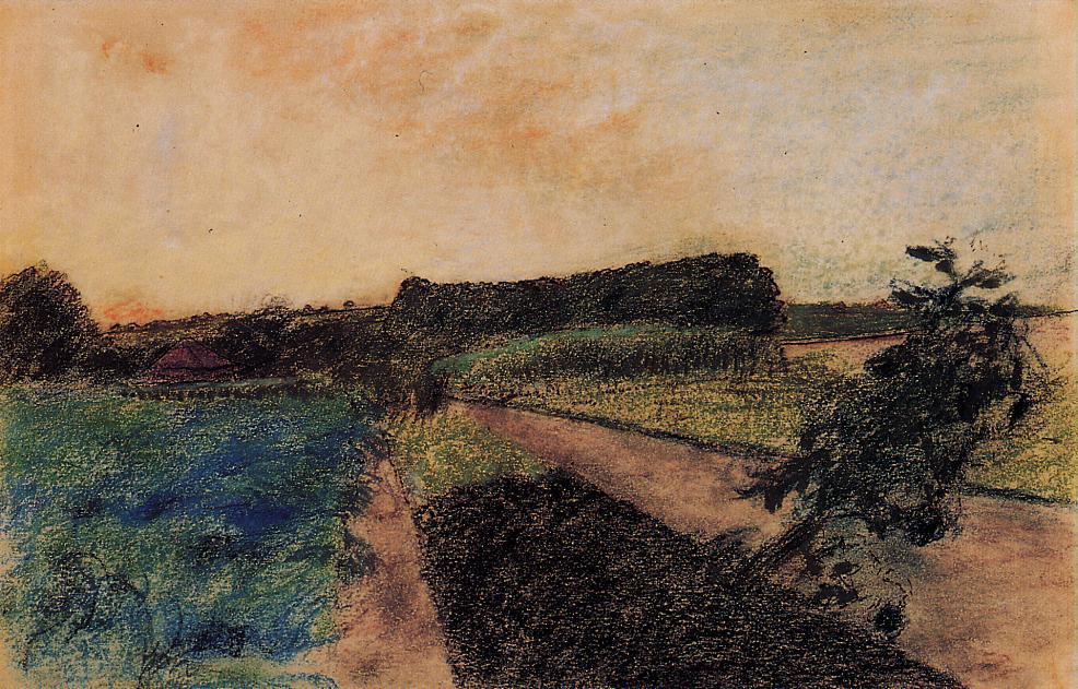 Wikioo.org - The Encyclopedia of Fine Arts - Painting, Artwork by Edgar Degas - Landscape on the Orne