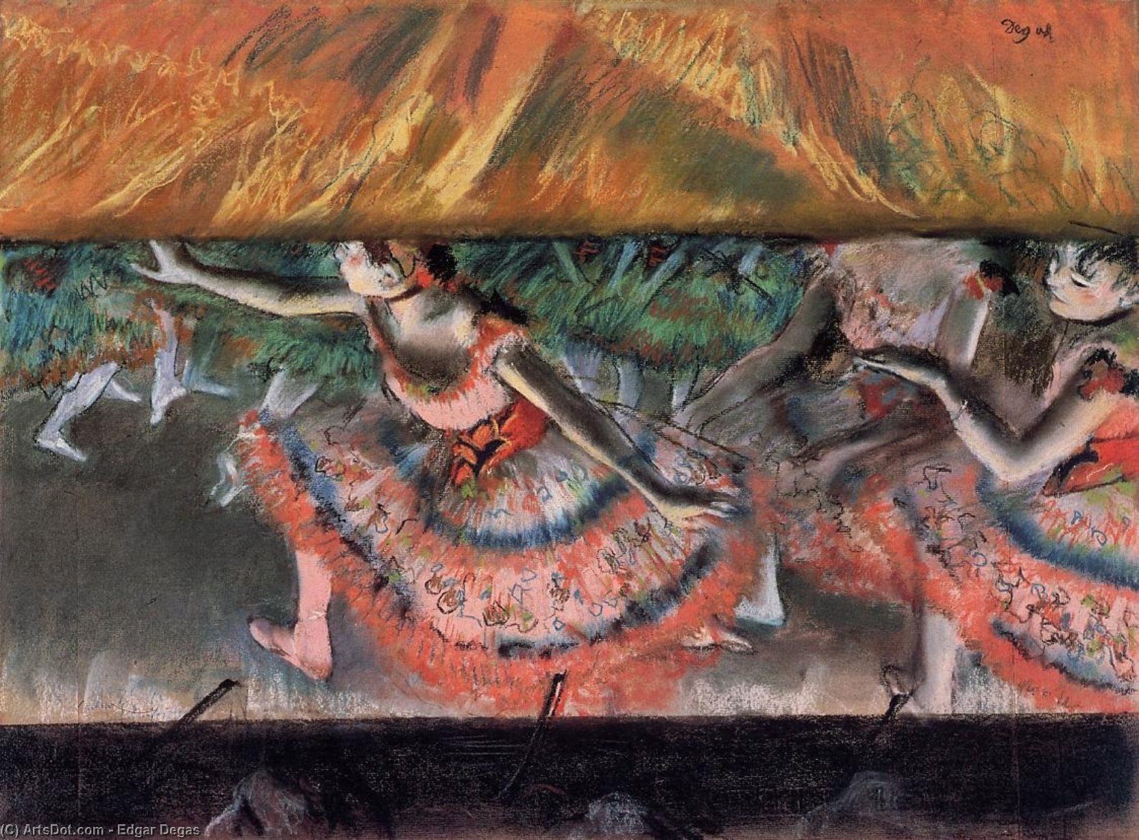 Wikioo.org – L'Enciclopedia delle Belle Arti - Pittura, Opere di Edgar Degas - Abbassamento della Cortina
