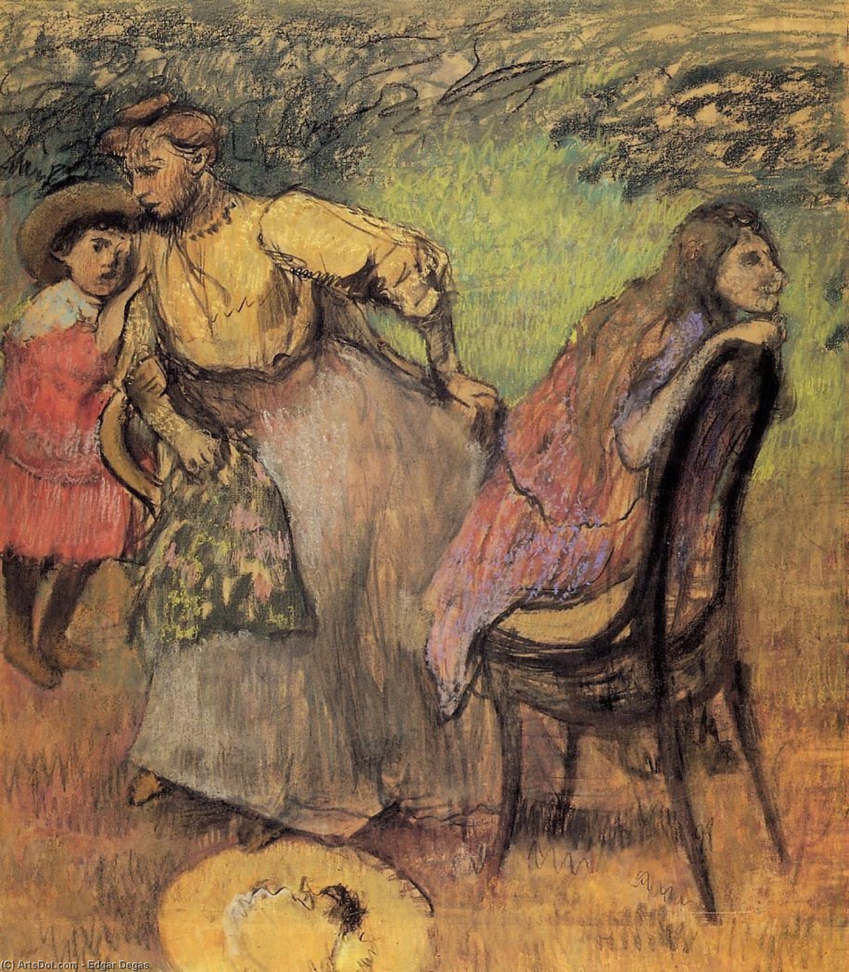 Wikioo.org - The Encyclopedia of Fine Arts - Painting, Artwork by Edgar Degas - Madame Alexis Rouart and Her Children