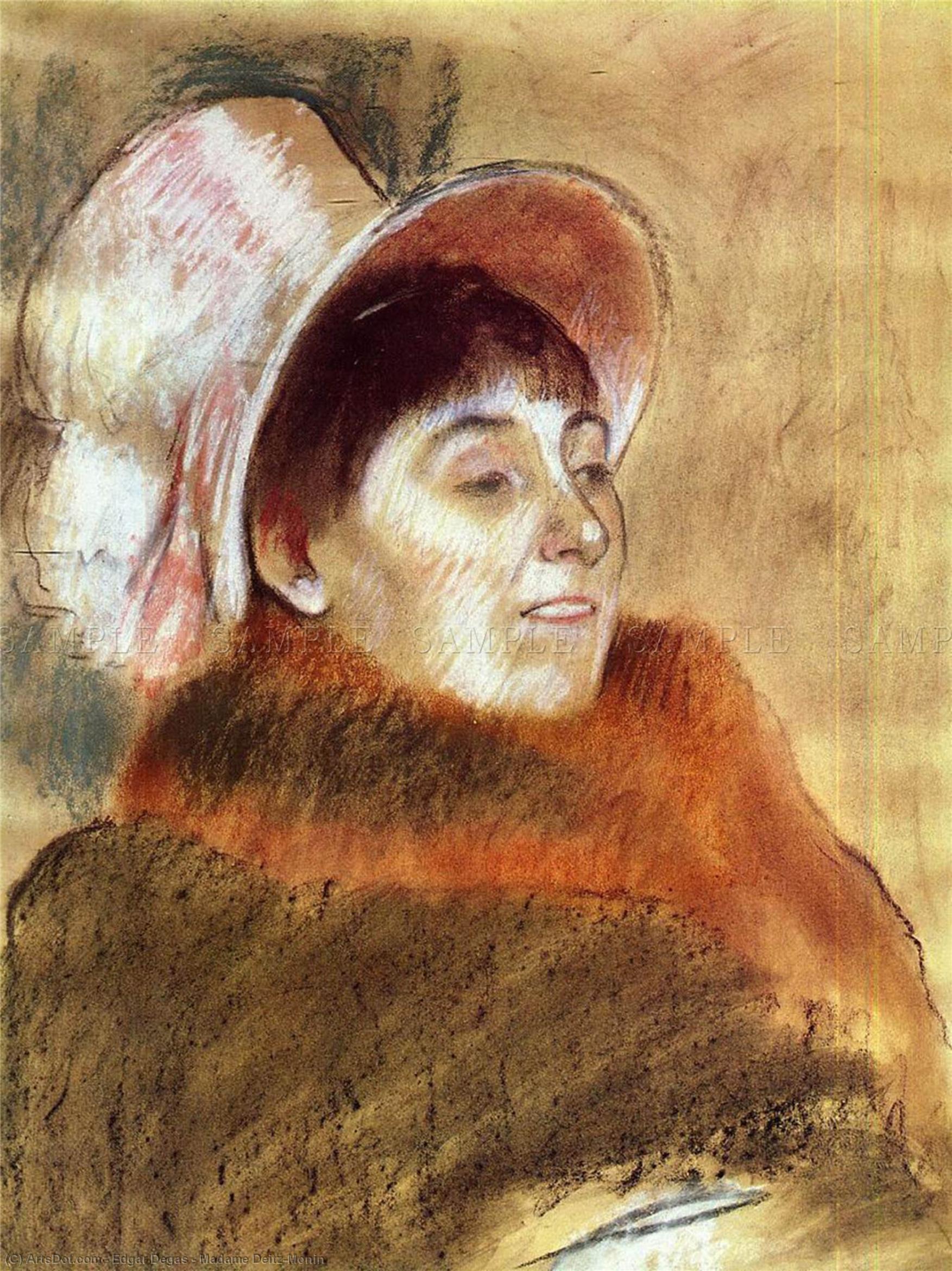 WikiOO.org - Enciklopedija likovnih umjetnosti - Slikarstvo, umjetnička djela Edgar Degas - Madame Deitz-Monin