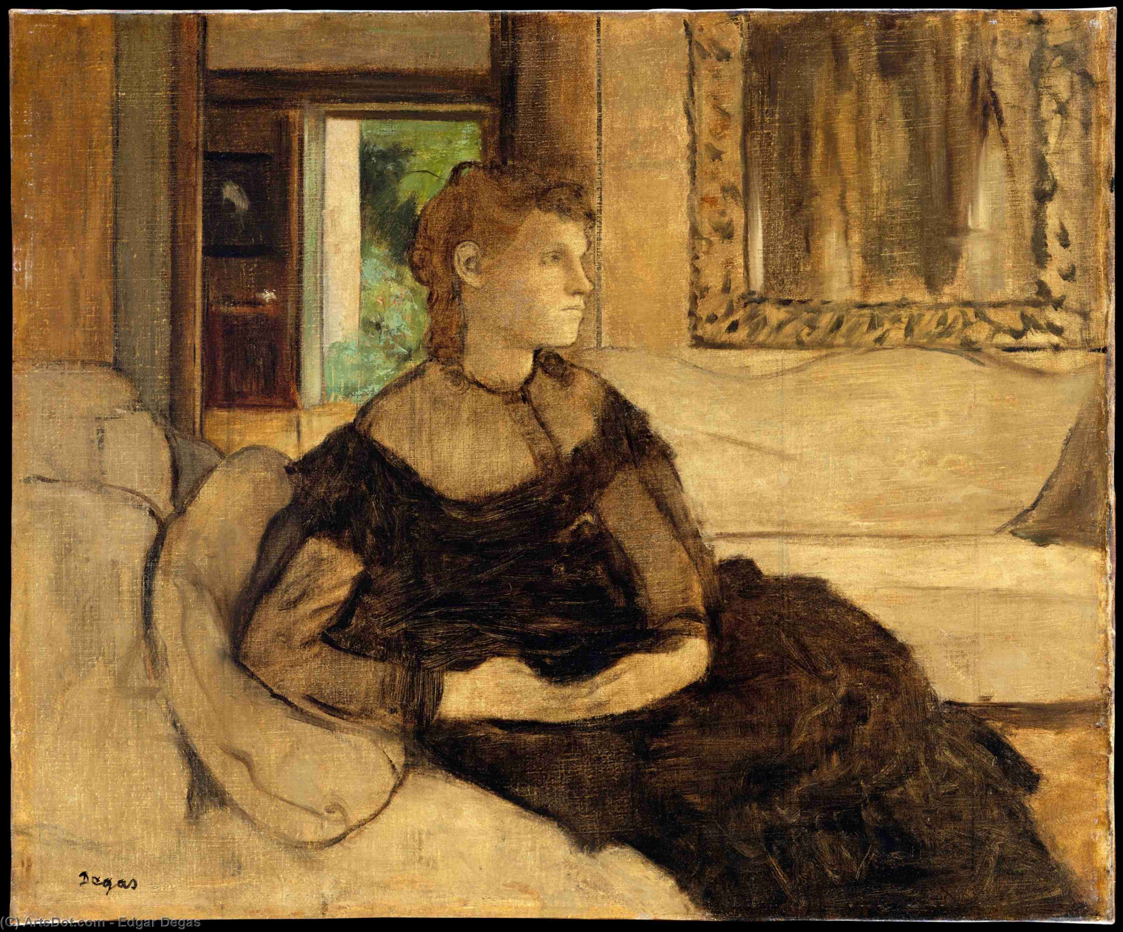 Wikioo.org - The Encyclopedia of Fine Arts - Painting, Artwork by Edgar Degas - Mme Theodore Gobillard, nee Yves Morisot