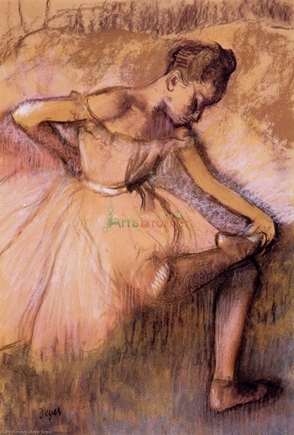 Wikioo.org - The Encyclopedia of Fine Arts - Painting, Artwork by Edgar Degas - Pink Dancer