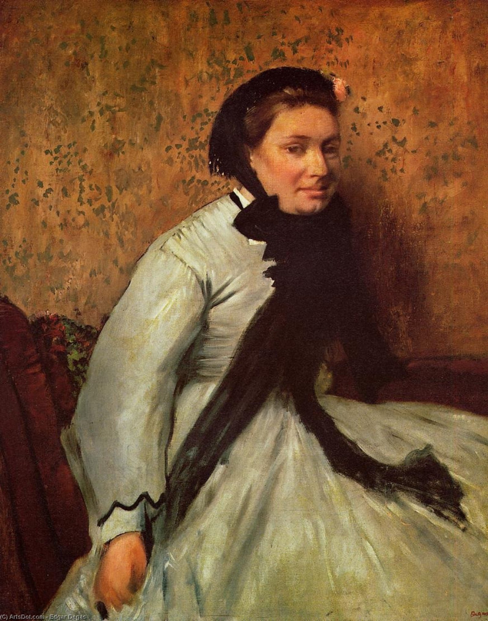 Wikioo.org - The Encyclopedia of Fine Arts - Painting, Artwork by Edgar Degas - Portrait of a Lady in Grey