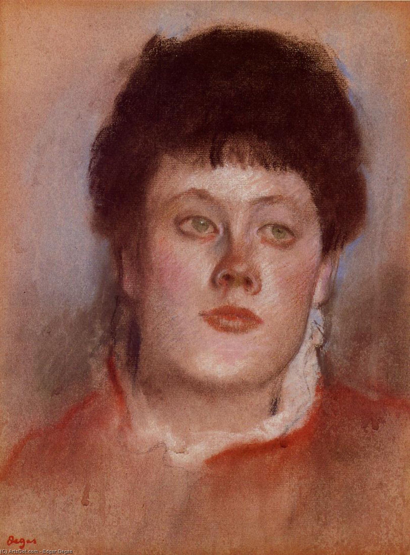WikiOO.org - Енциклопедия за изящни изкуства - Живопис, Произведения на изкуството Edgar Degas - Portrait of a Woman 1