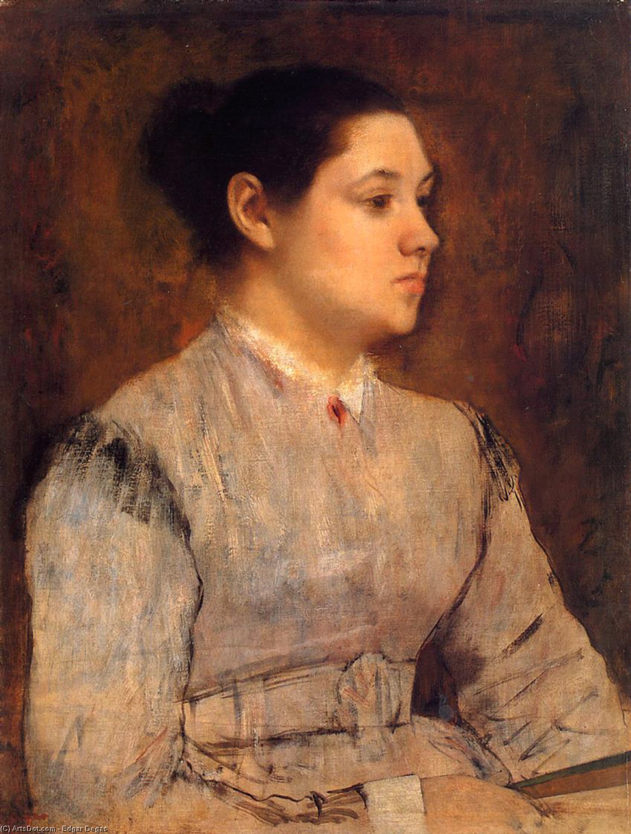WikiOO.org - Encyclopedia of Fine Arts - Lukisan, Artwork Edgar Degas - Portrait of a Young Woman