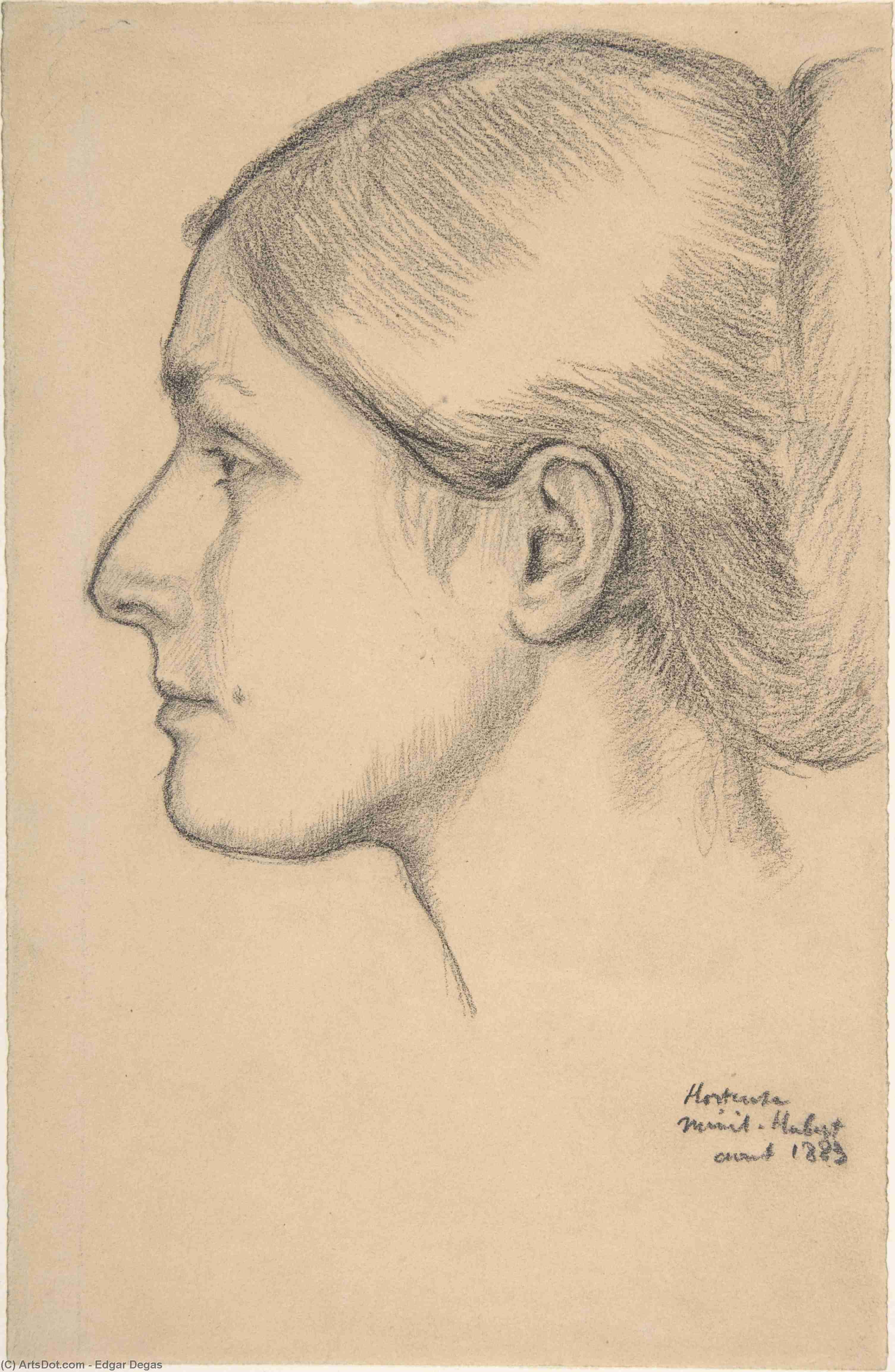 WikiOO.org - Encyclopedia of Fine Arts - Lukisan, Artwork Edgar Degas - Portrait of Hortense Valpinçon (Mme. Jacques Fourchy)