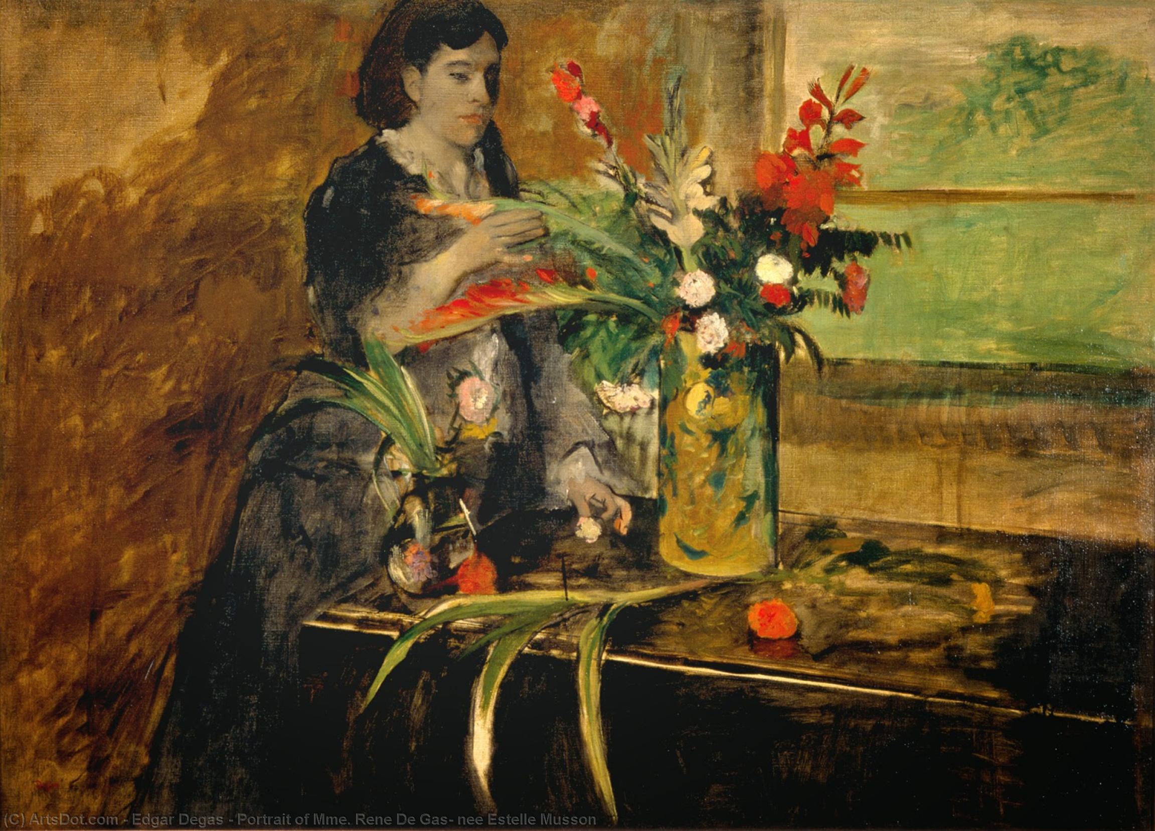 WikiOO.org - Encyclopedia of Fine Arts - Maleri, Artwork Edgar Degas - Portrait of Mme. Rene De Gas, nee Estelle Musson