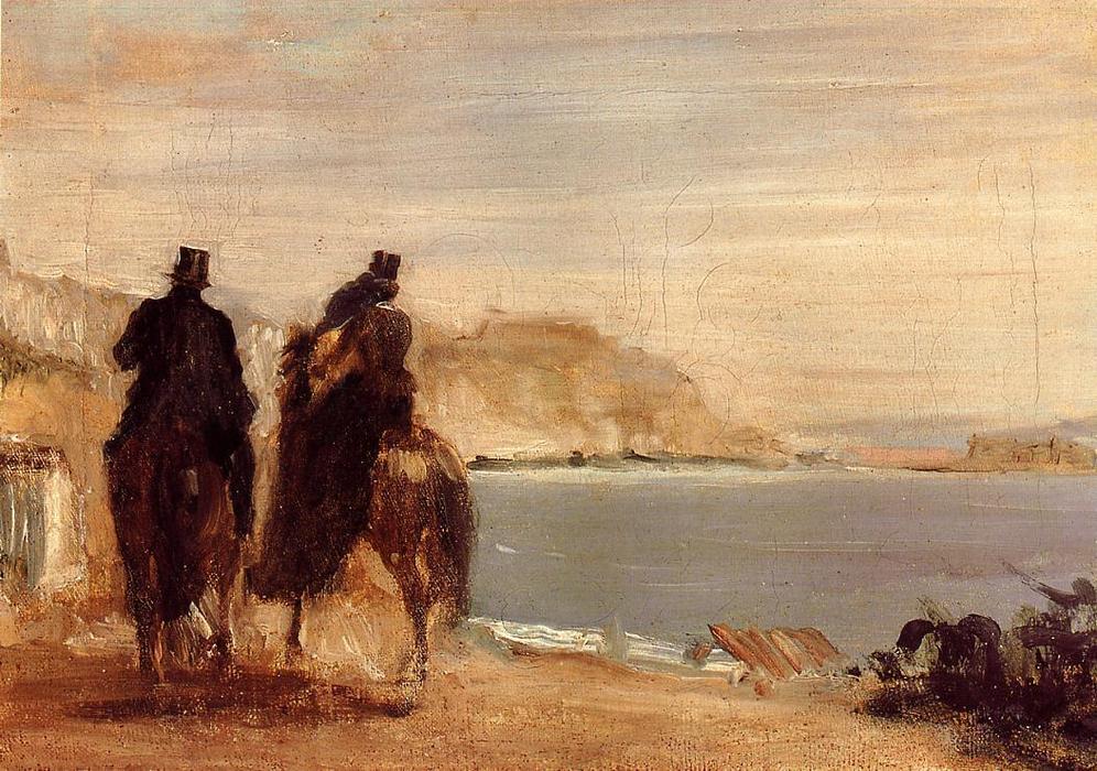 WikiOO.org - دایره المعارف هنرهای زیبا - نقاشی، آثار هنری Edgar Degas - Promenade by the Sea