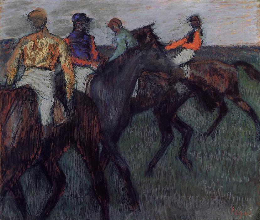 Wikioo.org - Bách khoa toàn thư về mỹ thuật - Vẽ tranh, Tác phẩm nghệ thuật Edgar Degas - Racehorses 1