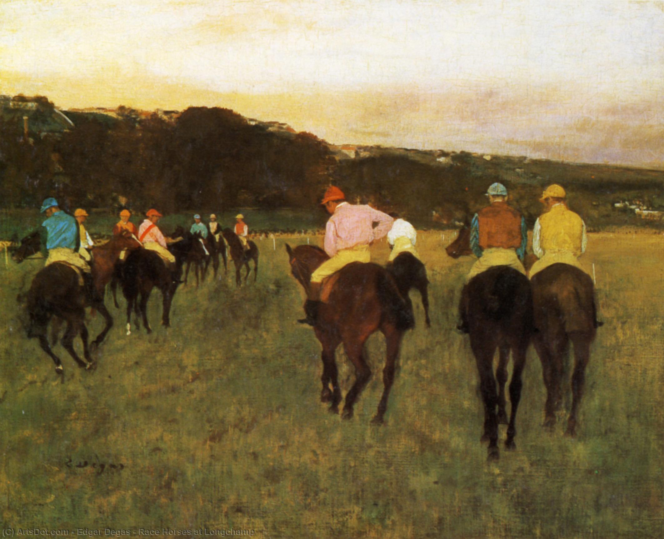 Wikioo.org - The Encyclopedia of Fine Arts - Painting, Artwork by Edgar Degas - Race Horses at Longchamp