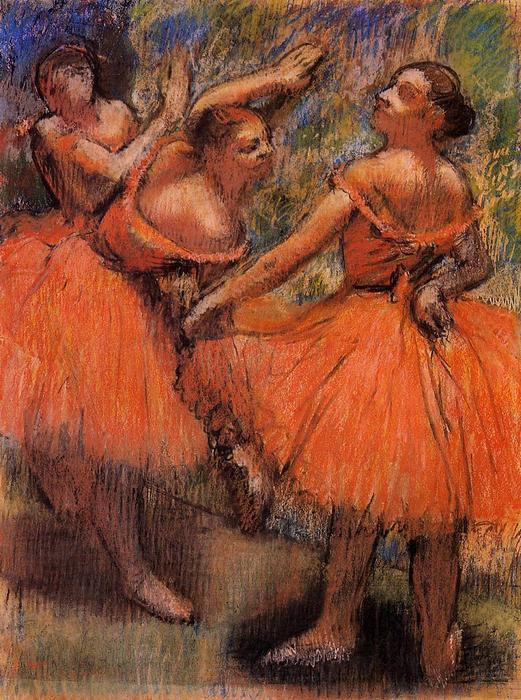 Wikioo.org - The Encyclopedia of Fine Arts - Painting, Artwork by Edgar Degas - Red Ballet Skirts