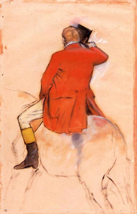 WikiOO.org - Encyclopedia of Fine Arts - Målning, konstverk Edgar Degas - Rider in a Red Coat