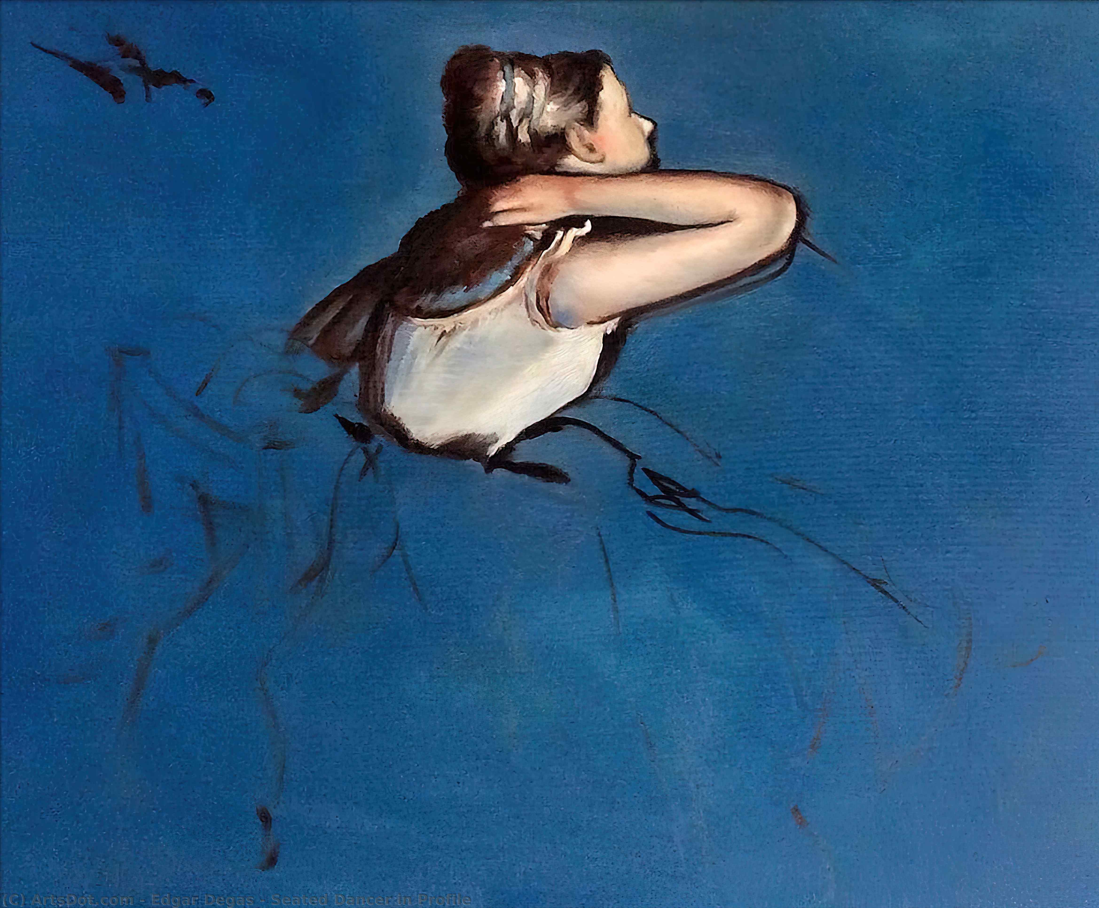 WikiOO.org - Güzel Sanatlar Ansiklopedisi - Resim, Resimler Edgar Degas - Seated Dancer in Profile