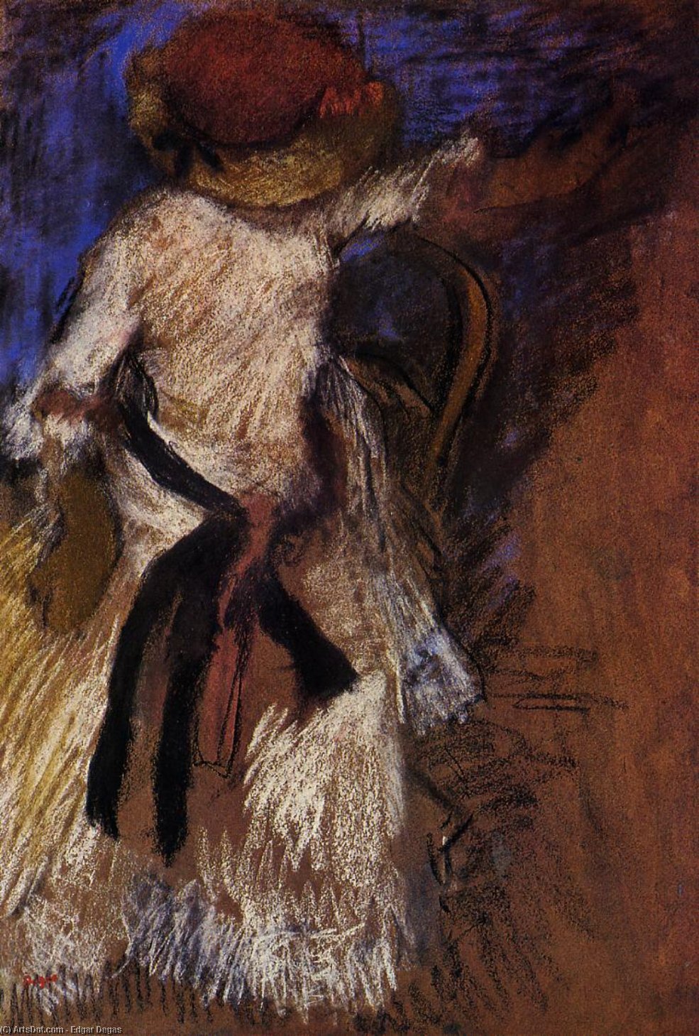 Wikioo.org - Bách khoa toàn thư về mỹ thuật - Vẽ tranh, Tác phẩm nghệ thuật Edgar Degas - Seated Woman in a White Dress