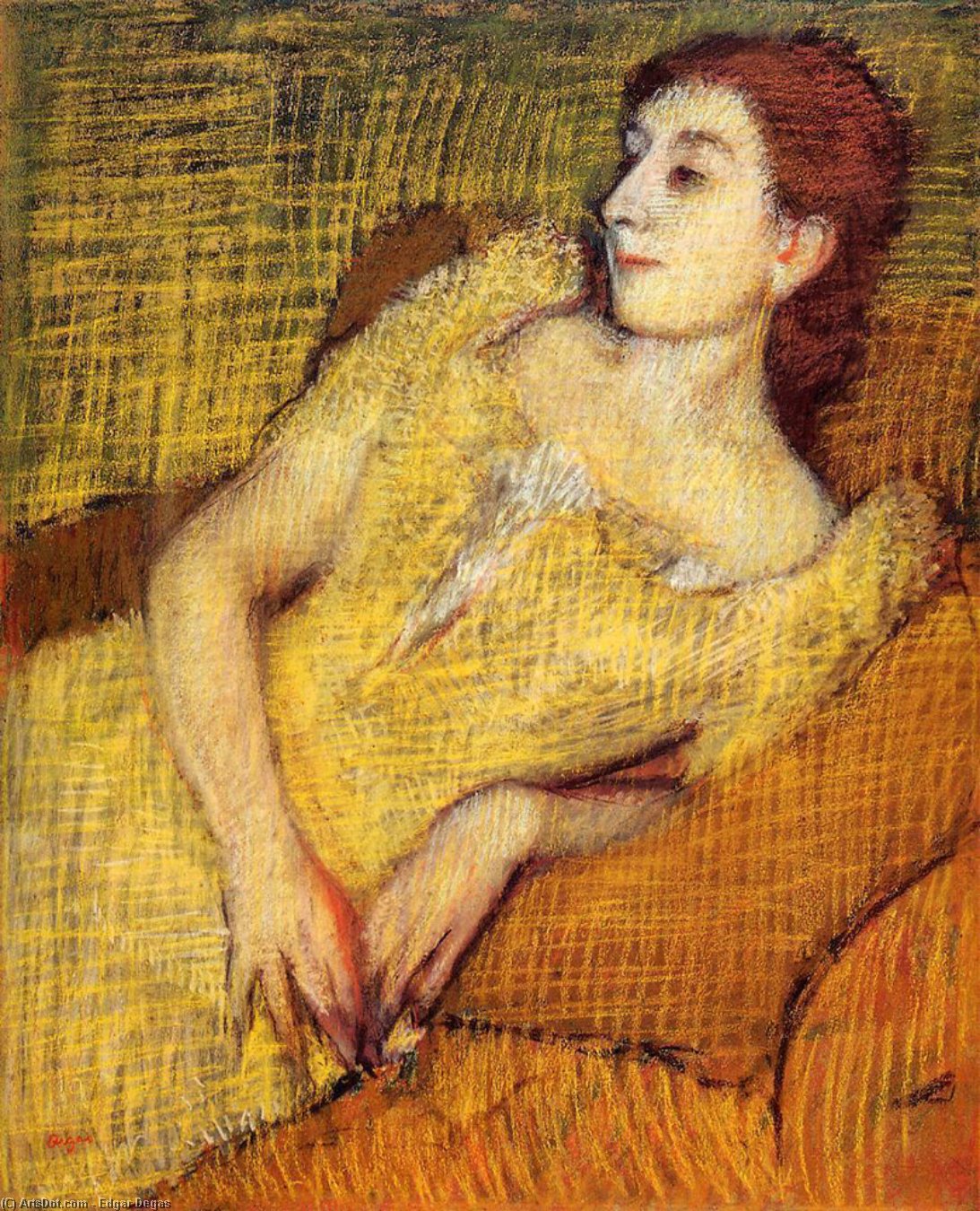Wikioo.org – L'Enciclopedia delle Belle Arti - Pittura, Opere di Edgar Degas - donna seduta