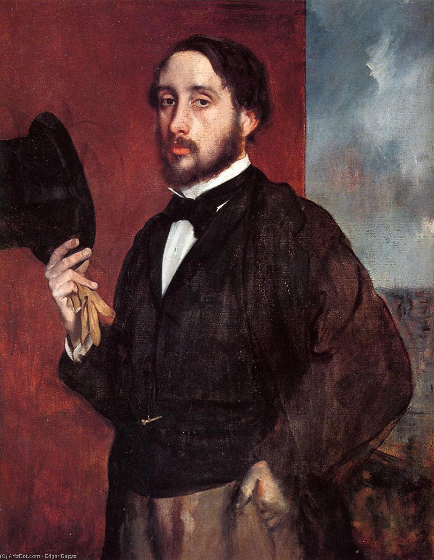 WikiOO.org – 美術百科全書 - 繪畫，作品 Edgar Degas - 自画像敬礼