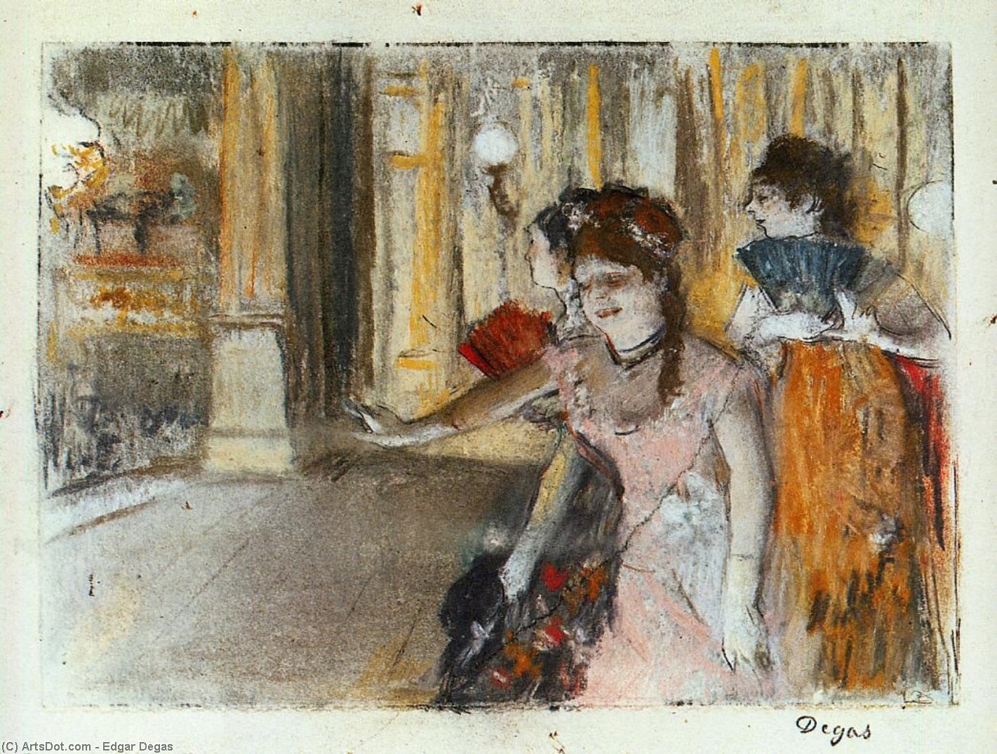 WikiOO.org - Enciklopedija likovnih umjetnosti - Slikarstvo, umjetnička djela Edgar Degas - Singers on Stage