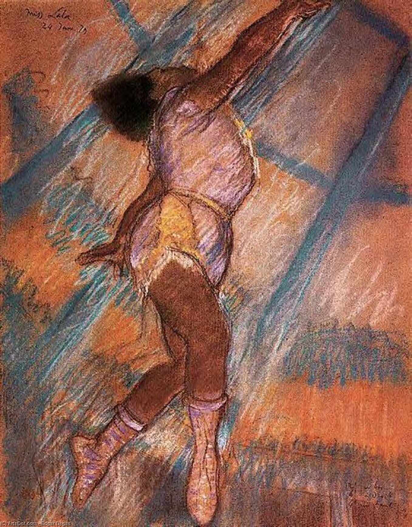 WikiOO.org - Enciklopedija likovnih umjetnosti - Slikarstvo, umjetnička djela Edgar Degas - Study for 'La La at the Cirque Fernando'