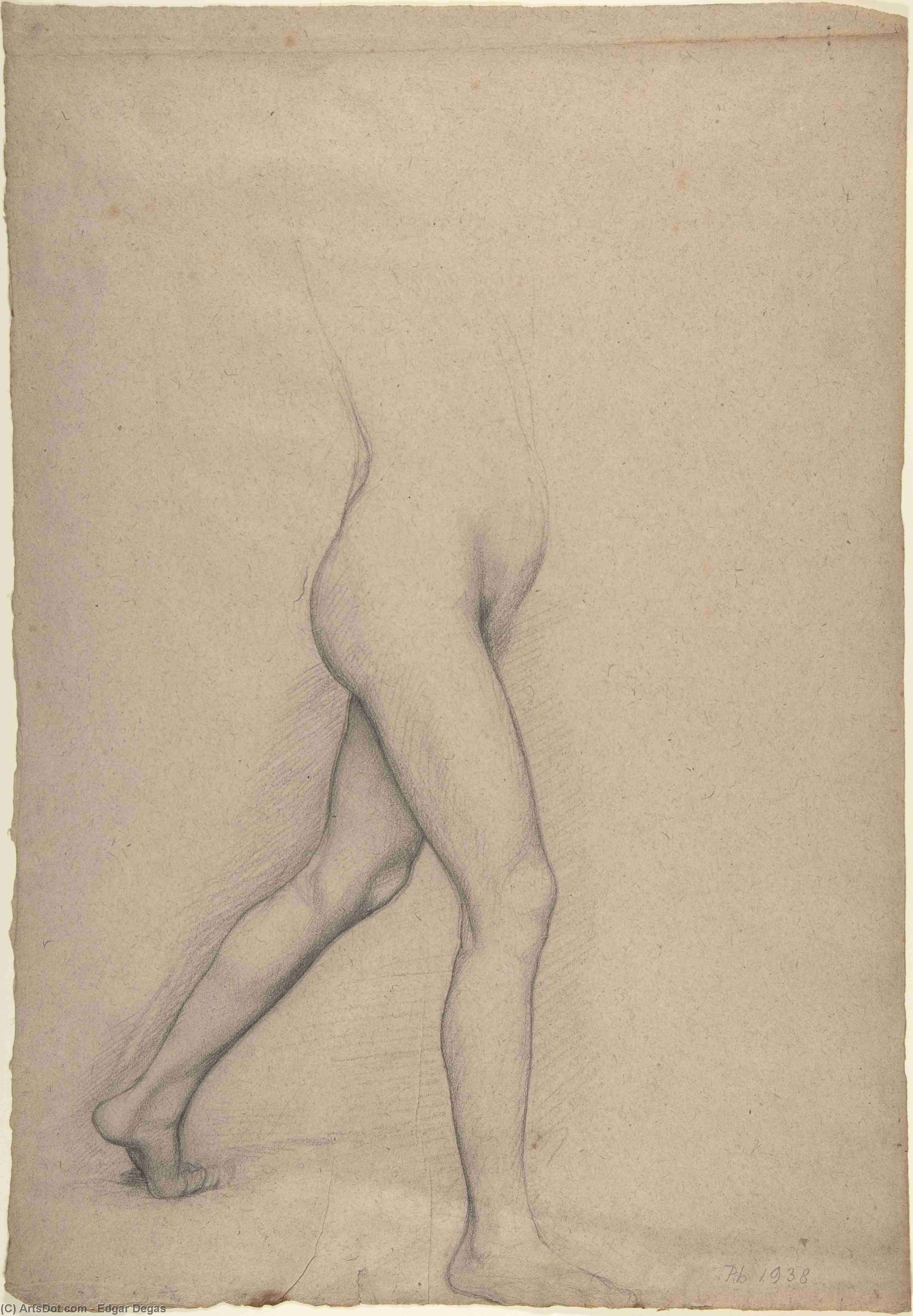 Wikioo.org – La Enciclopedia de las Bellas Artes - Pintura, Obras de arte de Edgar Degas - Estudio de a Girl's Piernas para el pintura ''Young Spartans''