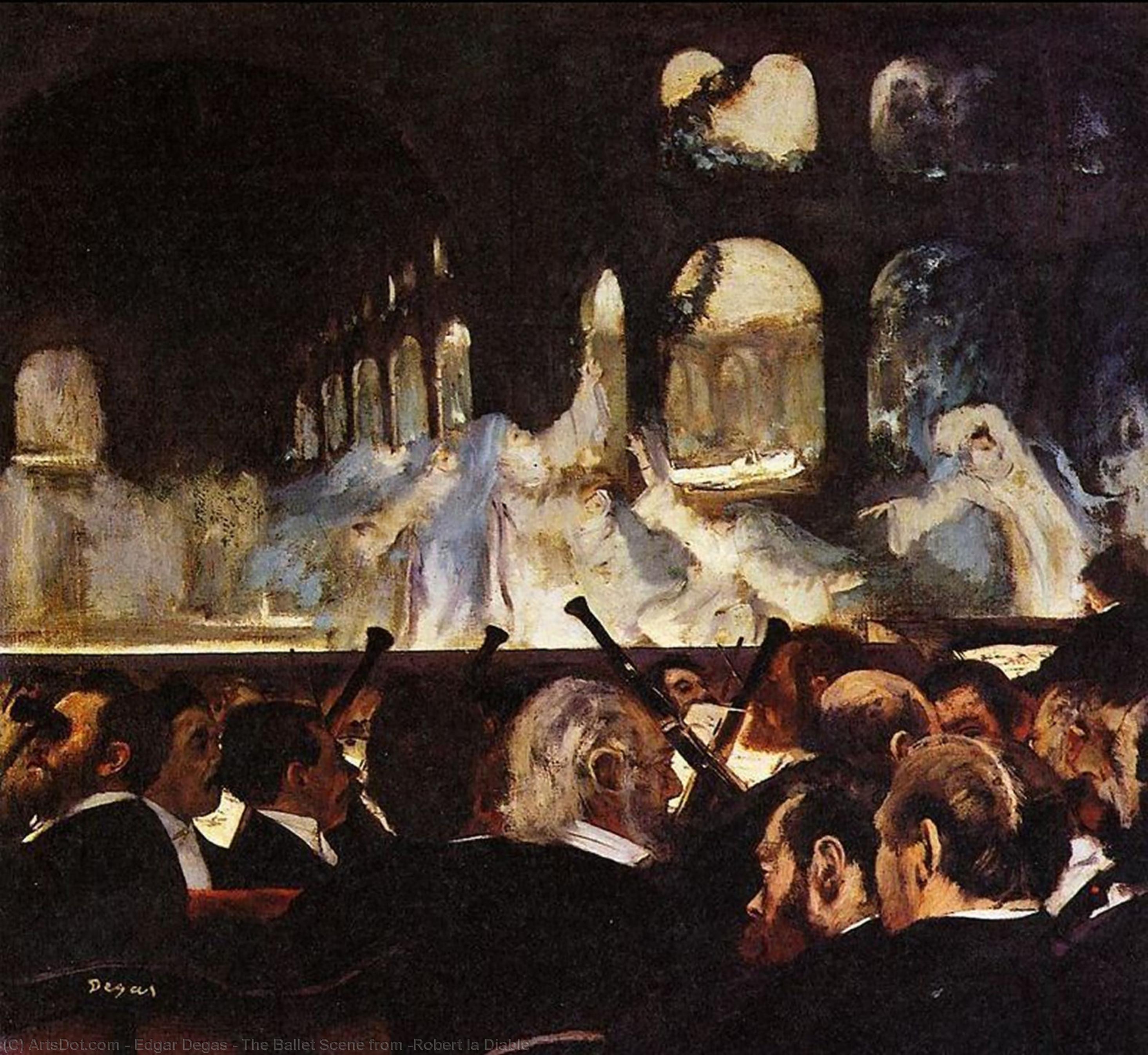 Wikioo.org – L'Encyclopédie des Beaux Arts - Peinture, Oeuvre de Edgar Degas - La Scène de ballet de Robert la Diable