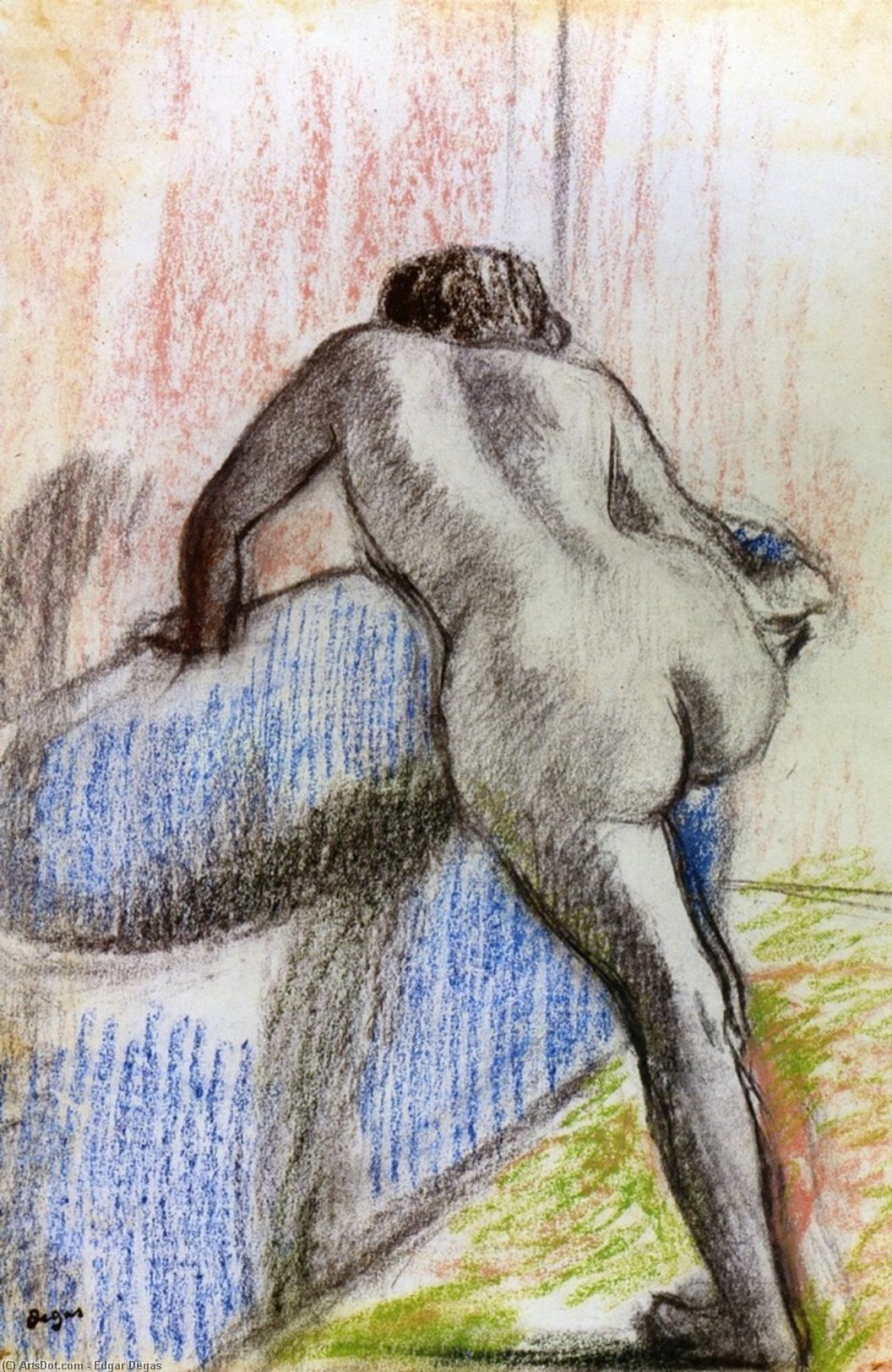 WikiOO.org - 百科事典 - 絵画、アートワーク Edgar Degas - ザー 入浴