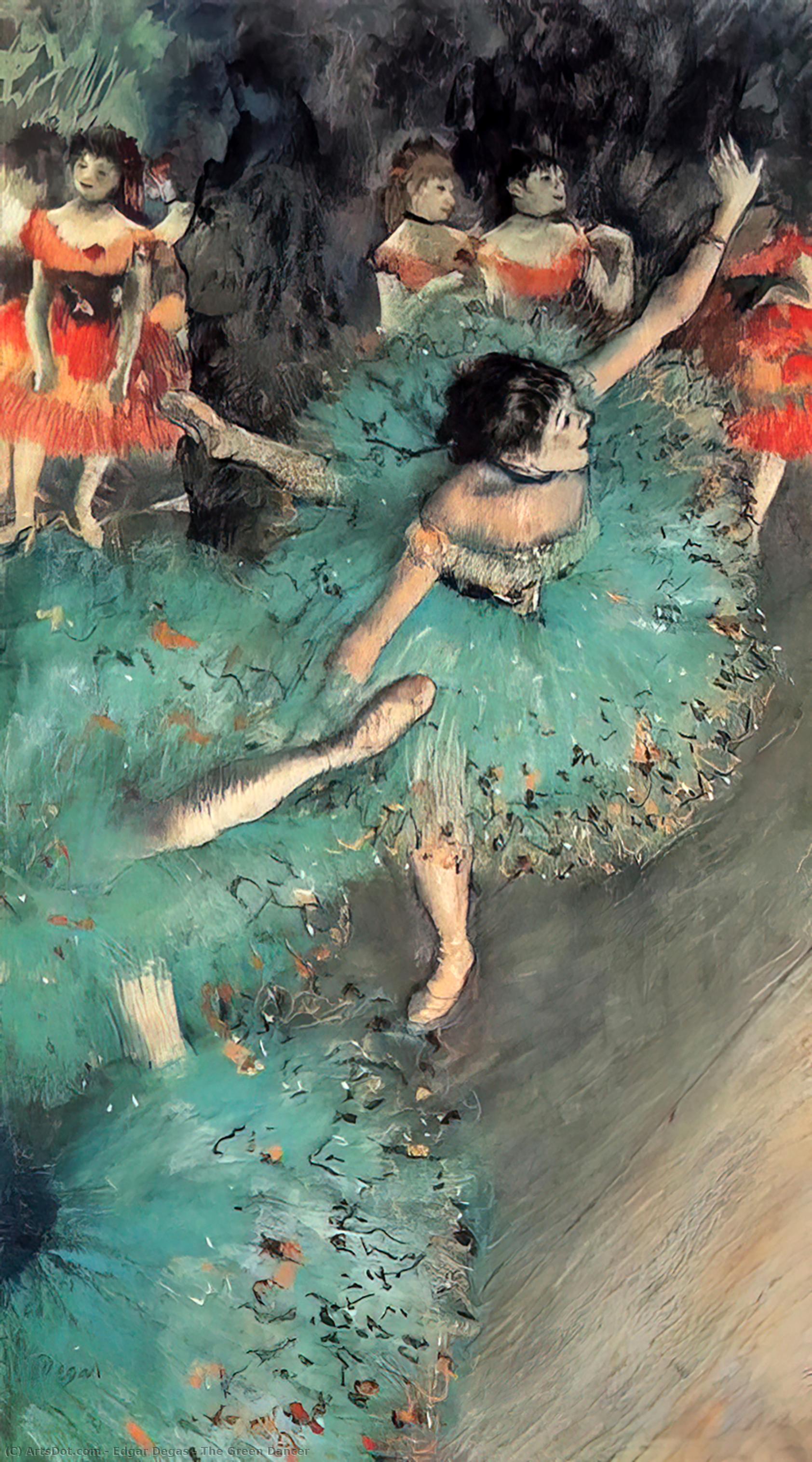 Wikioo.org – La Enciclopedia de las Bellas Artes - Pintura, Obras de arte de Edgar Degas - el verde bailarina