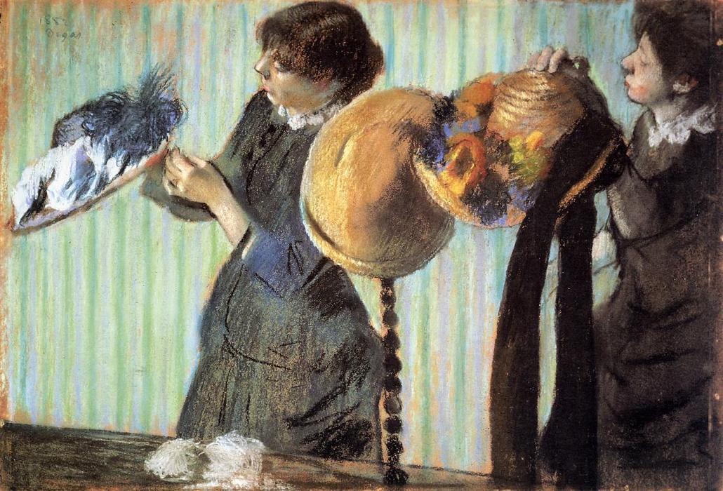 Wikioo.org - The Encyclopedia of Fine Arts - Painting, Artwork by Edgar Degas - The Little Milliners