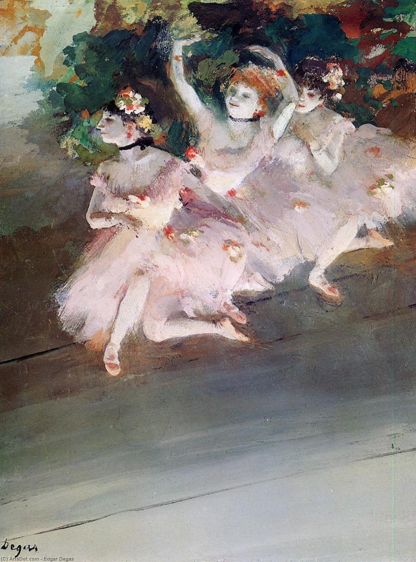 Wikoo.org - موسوعة الفنون الجميلة - اللوحة، العمل الفني Edgar Degas - Three Ballet Dancers