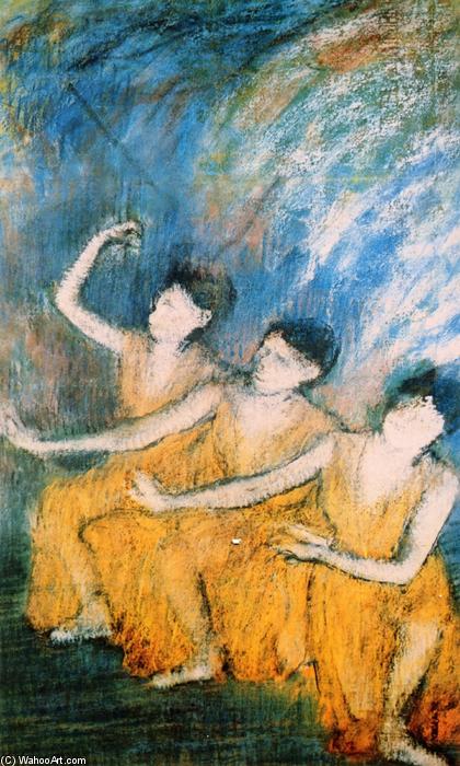 Wikioo.org – L'Enciclopedia delle Belle Arti - Pittura, Opere di Edgar Degas - tre ballerini