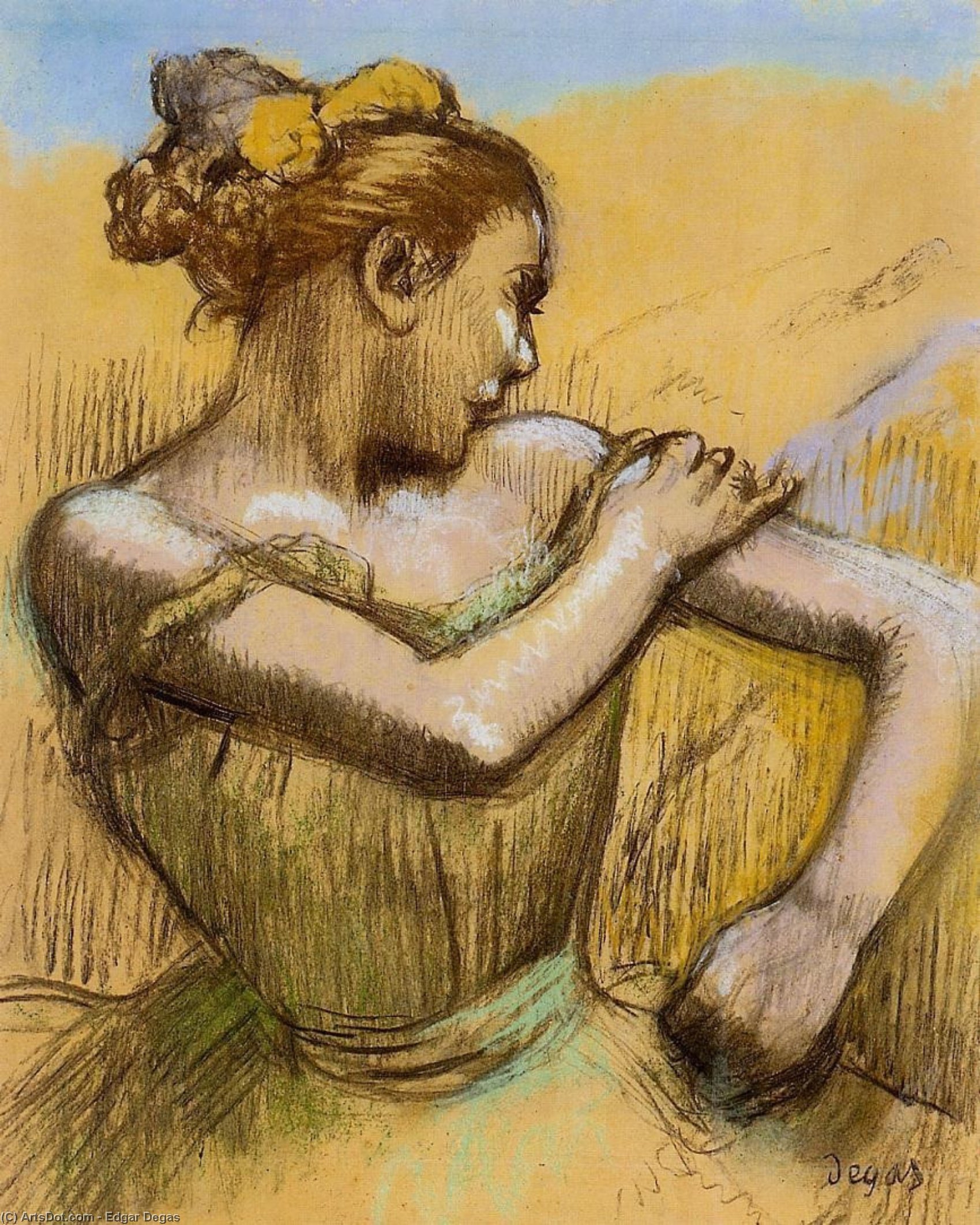 Wikioo.org - Die Enzyklopädie bildender Kunst - Malerei, Kunstwerk von Edgar Degas - oberkörper von einem tänzer