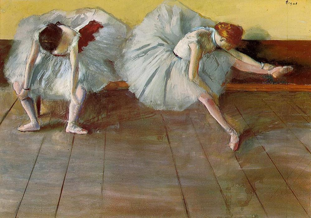 Wikioo.org – L'Enciclopedia delle Belle Arti - Pittura, Opere di Edgar Degas - due balletto ballerini