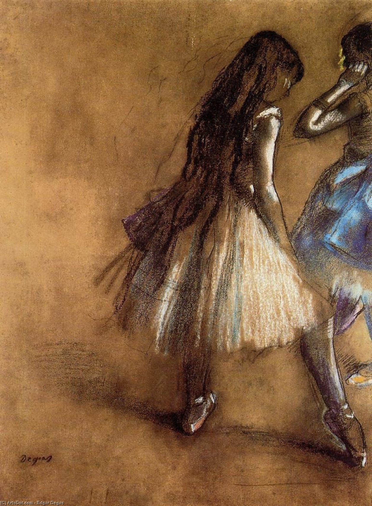 Wikioo.org – L'Encyclopédie des Beaux Arts - Peinture, Oeuvre de Edgar Degas - deux danseurs 1