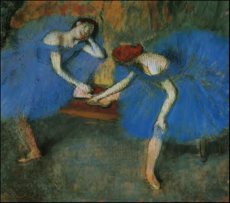 Wikioo.org – L'Enciclopedia delle Belle Arti - Pittura, Opere di Edgar Degas - due ballerini in blu