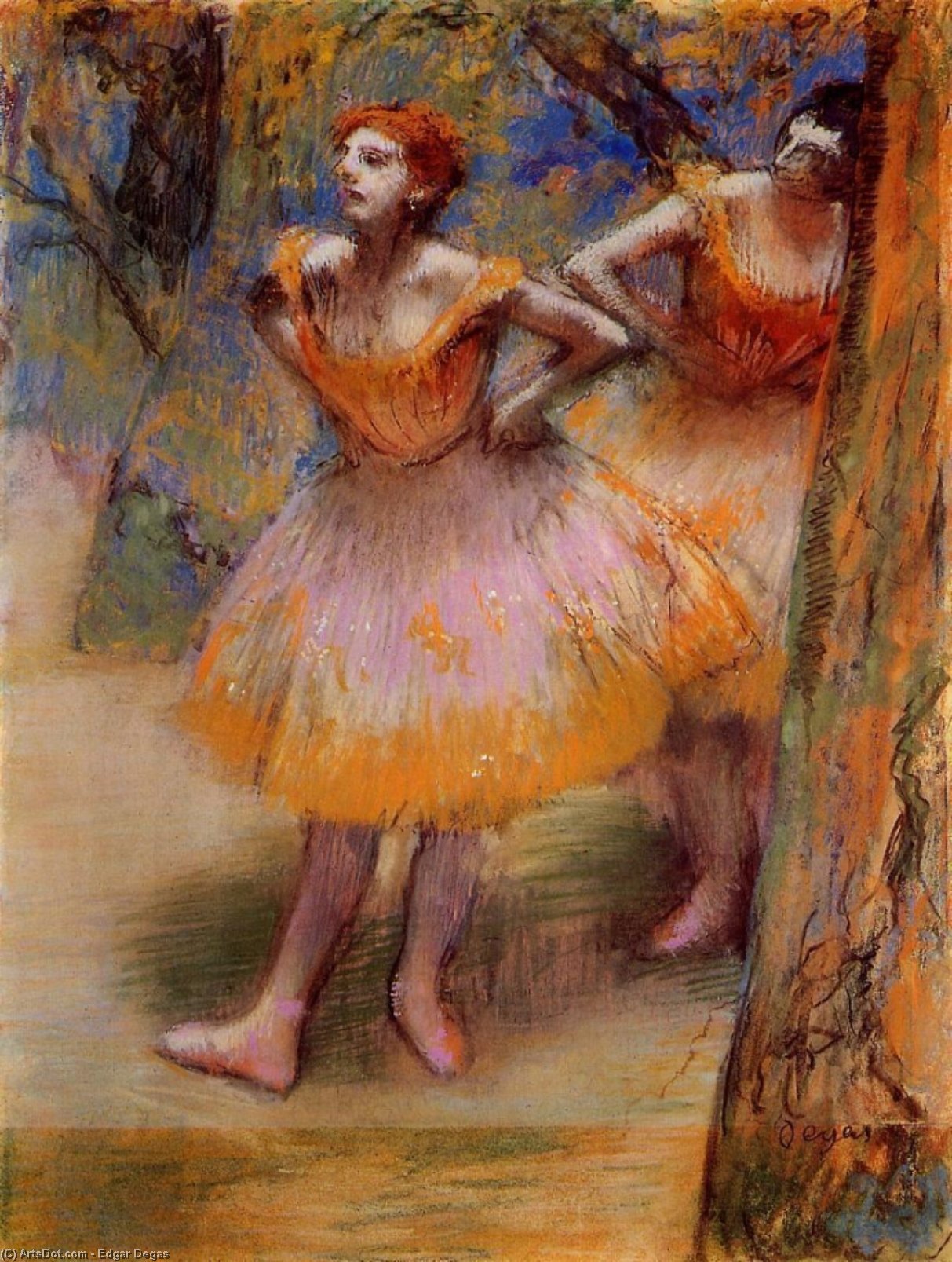 WikiOO.org - Encyclopedia of Fine Arts - Maleri, Artwork Edgar Degas - Two Dancers