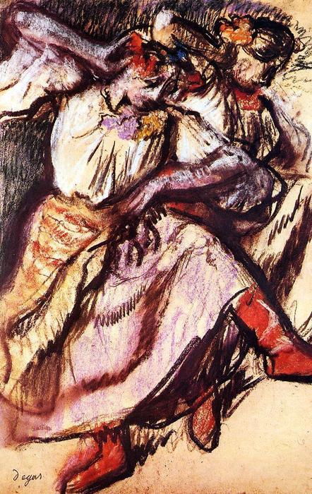 WikiOO.org - Encyclopedia of Fine Arts - Lukisan, Artwork Edgar Degas - Two Russian Dancers