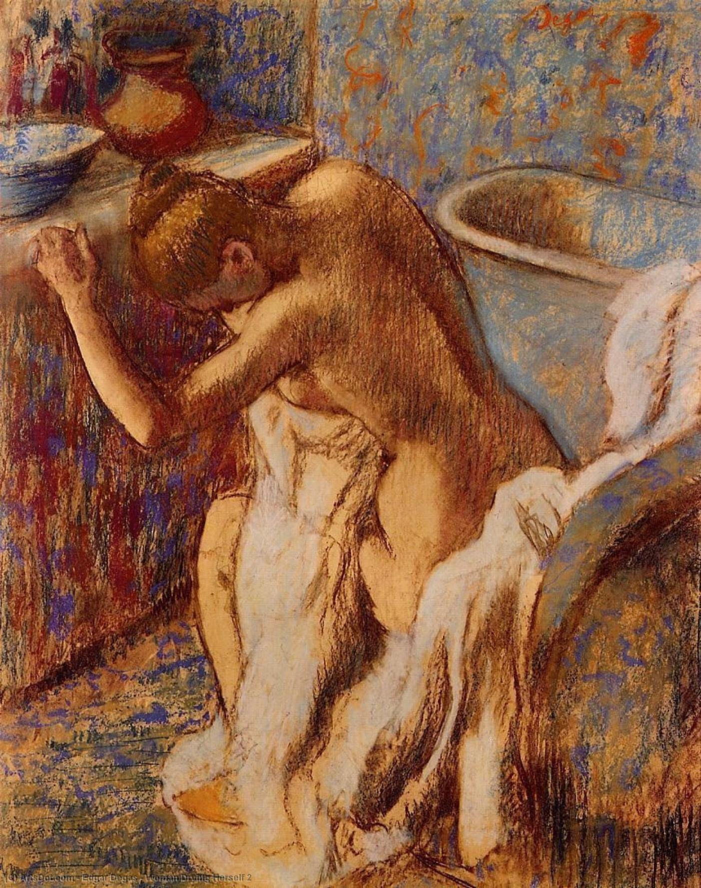 Wikioo.org - Bách khoa toàn thư về mỹ thuật - Vẽ tranh, Tác phẩm nghệ thuật Edgar Degas - Woman Drying Herself 2