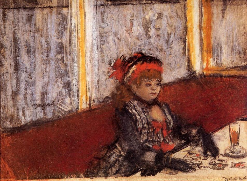 WikiOO.org - Encyclopedia of Fine Arts - Maalaus, taideteos Edgar Degas - Woman in a Cafe