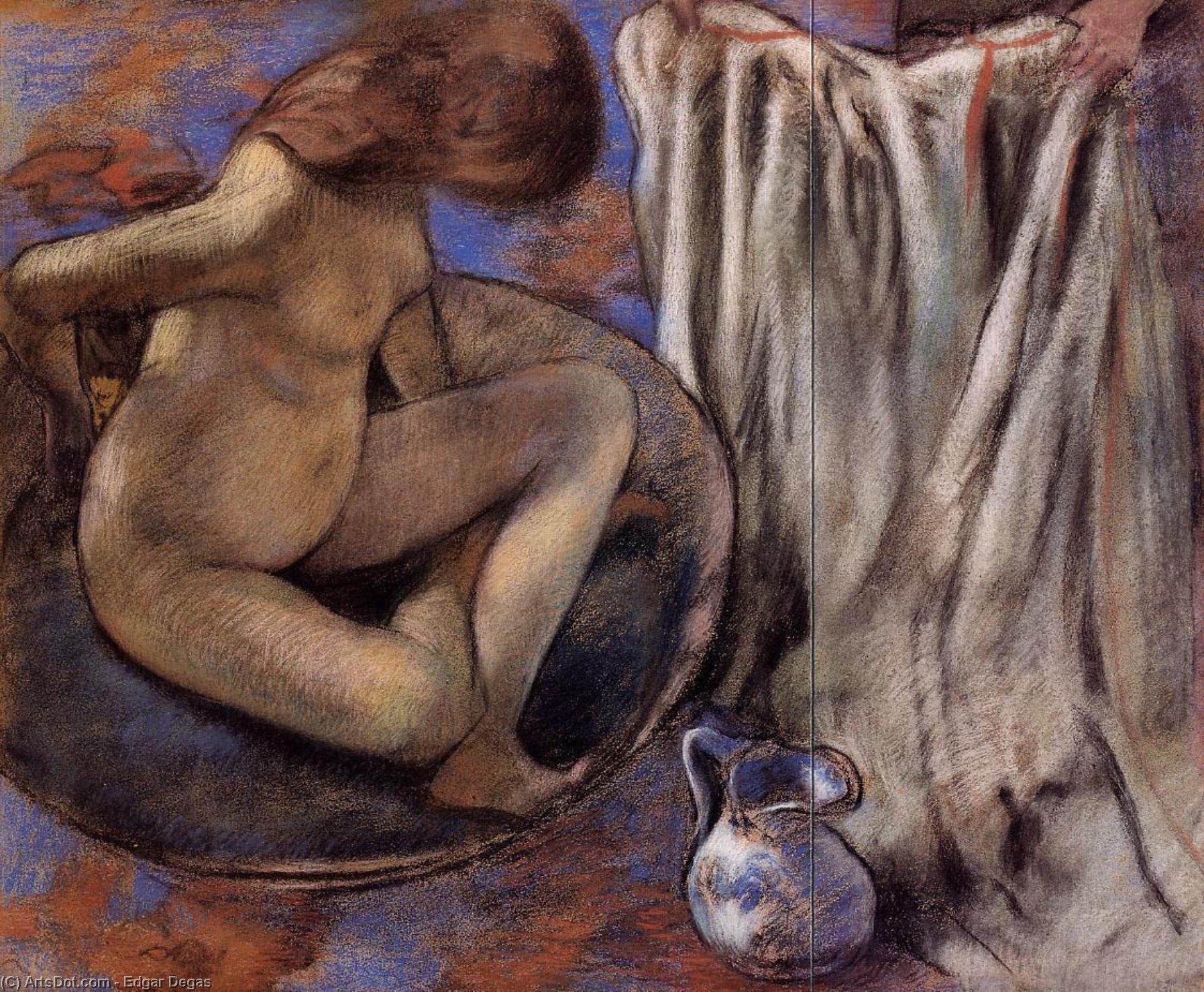 Wikioo.org - The Encyclopedia of Fine Arts - Painting, Artwork by Edgar Degas - Woman in the Tub