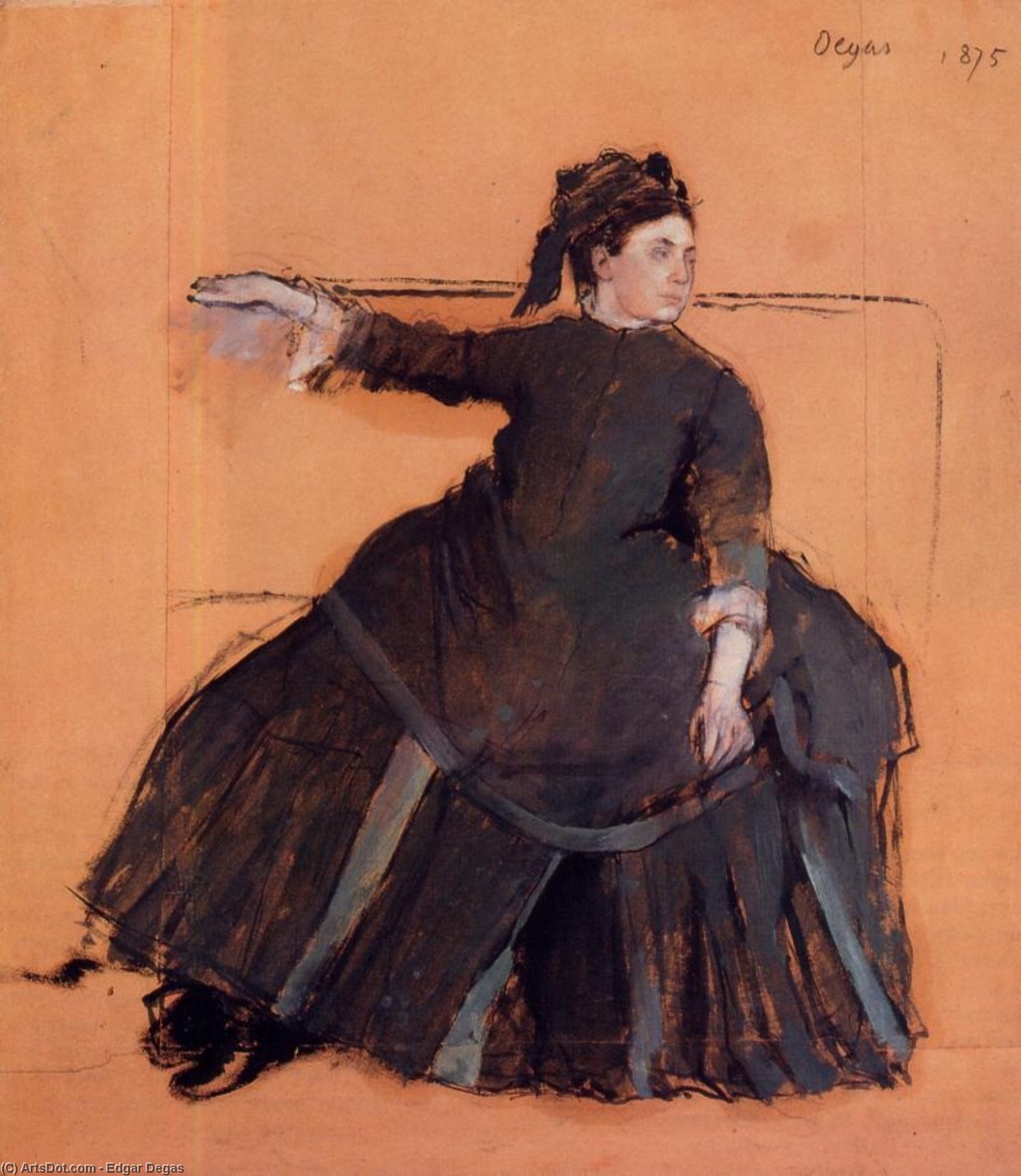 WikiOO.org - Encyclopedia of Fine Arts - Maľba, Artwork Edgar Degas - Woman on a Sofa