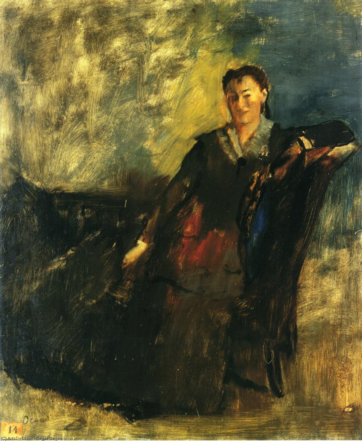 WikiOO.org – 美術百科全書 - 繪畫，作品 Edgar Degas - 女性  坐在 对  一个  开胃小菜