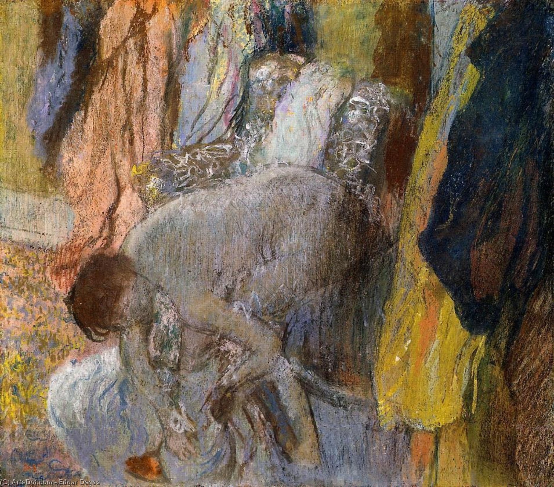 WikiOO.org - Encyclopedia of Fine Arts - Målning, konstverk Edgar Degas - Woman Washing Her Feet