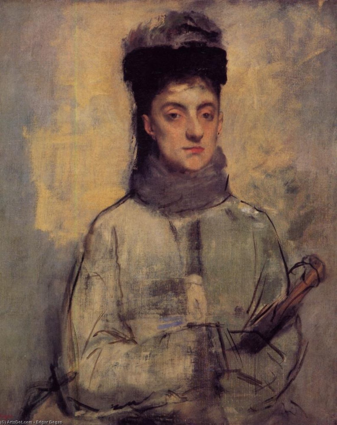 WikiOO.org - 百科事典 - 絵画、アートワーク Edgar Degas - 傘を持つ女性